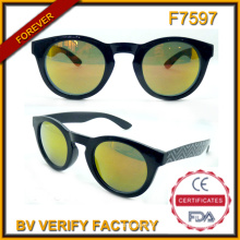 F7597 Derniers cadre noir rond lunettes de soleil Vintage